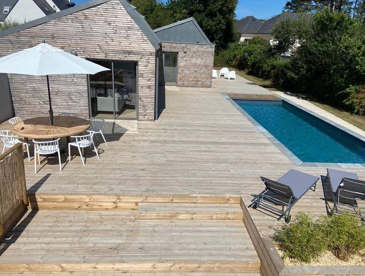 Location de vacances pour 8 personnes, avec piscine ainsi que terrasse et jardin, animaux acceptés à Landunvez - 3