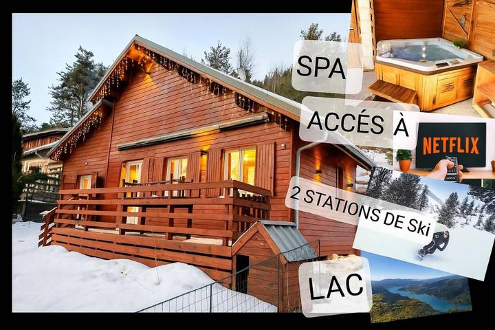 Chalet pour 6 personnes, avec Jacuzzi et Terrasse ainsi que Jardin et Vue