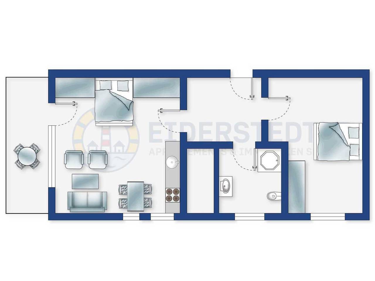 Ganze Ferienwohnung, Wohnung 6 (Id 127) - Wohnung 6 (Id 127) in St. Peter-Bad, St. Peter-Ording