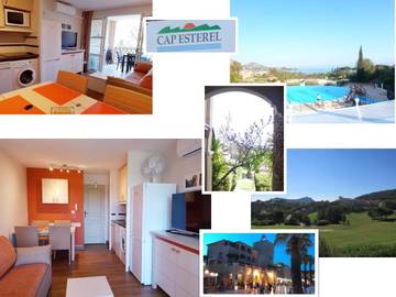 Gîte pour 4 personnes, avec piscine ainsi que vue et terrasse dans Golf De Cap Esterel