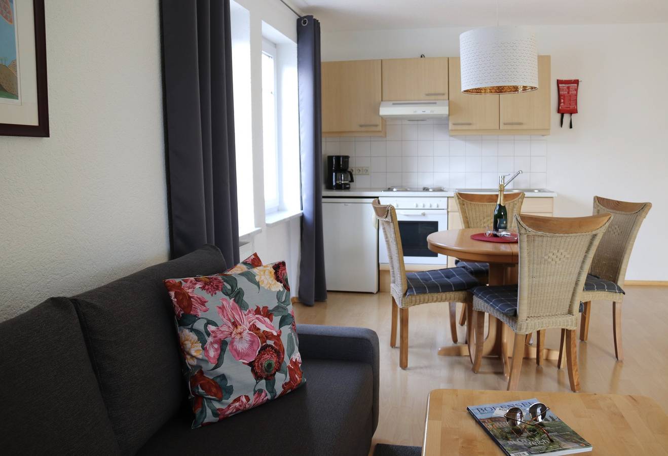 Ganze Ferienwohnung, Gästehaus Mäder am Hafen - Appartement Nr. 2, 30qm, 1 Wohn-/ Schlafzimmer, Südbalkon in Unteruhldingen, Uhldingen-Mühlhofen