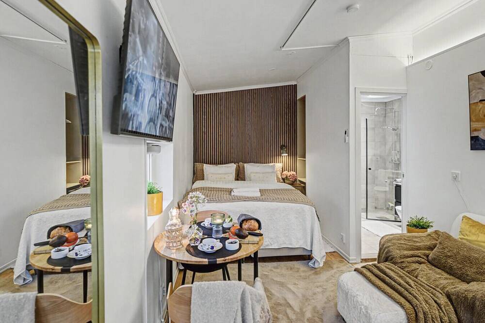 Ganze Wohnung, Modern Malmö studio with king bed, fast Wifi & free parking in calm residential neighbourhood in Malmö, Schwedische Ostsee