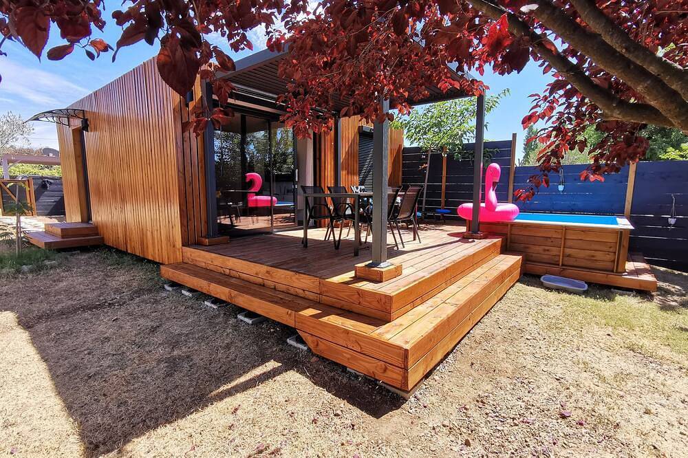 Superbe maison en bois, jardin clos avec  piscinette, bienvenue à la Kaz Karé ! in Vinon-sur-Verdon, Région de Brignoles
