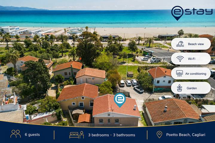 Villa per 6 persone, con Balcone/Terrazza e Terrazza nonché Giardino a Cagliari