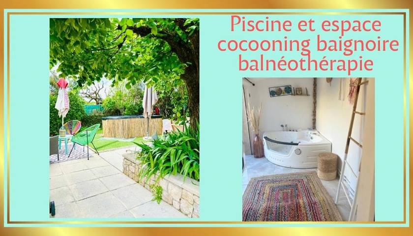 Location de vacances pour 5 personnes, avec bassin pour enfant et jacuzzi ainsi que piscine et jardin à Villes-sur-Auzon