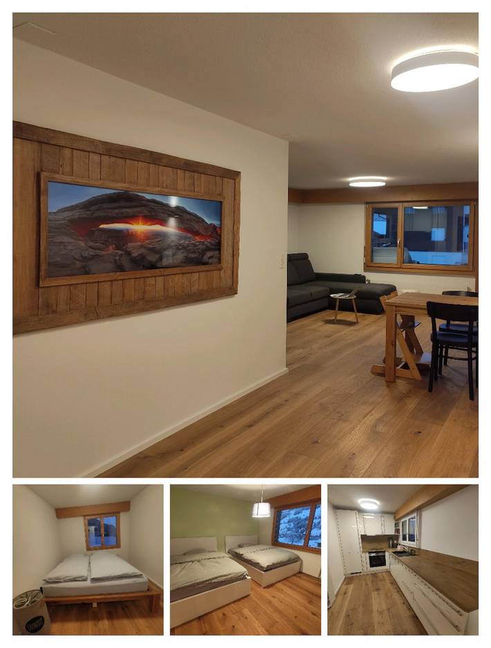 Ferienwohnung für 5 Personen, mit Balkon/Terrasse und Balkon sowie Terrasse und Garten