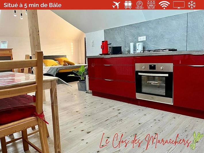 Gîte pour 2 personnes, avec Terrasse et Jardin à Neudorf