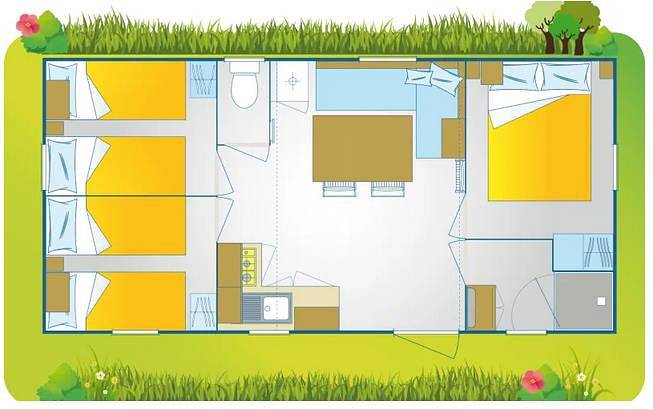 Camping Villaggio Lamaforca Mobilehome Happy Premium für 7 Personen in Costa Merlata, Ostuni