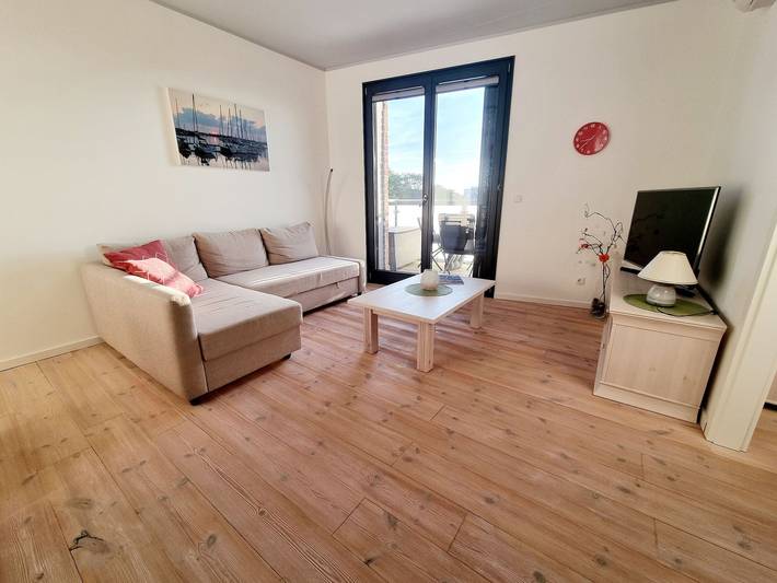 Ferienwohnung für 2 Personen, mit Balkon und Seeblick sowie Ausblick in Barth