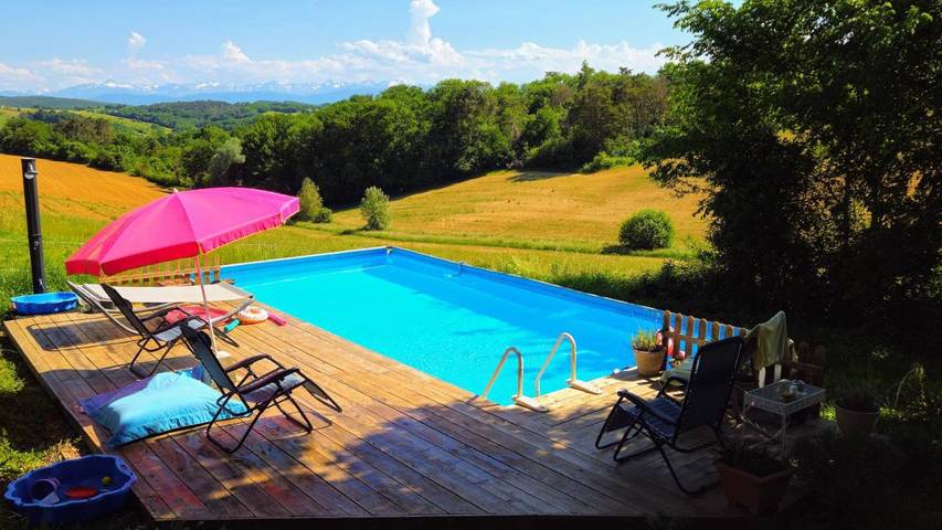 Maison de vacances pour 8 personnes, avec Terrasse et Jardin ainsi que Piscine et Vue