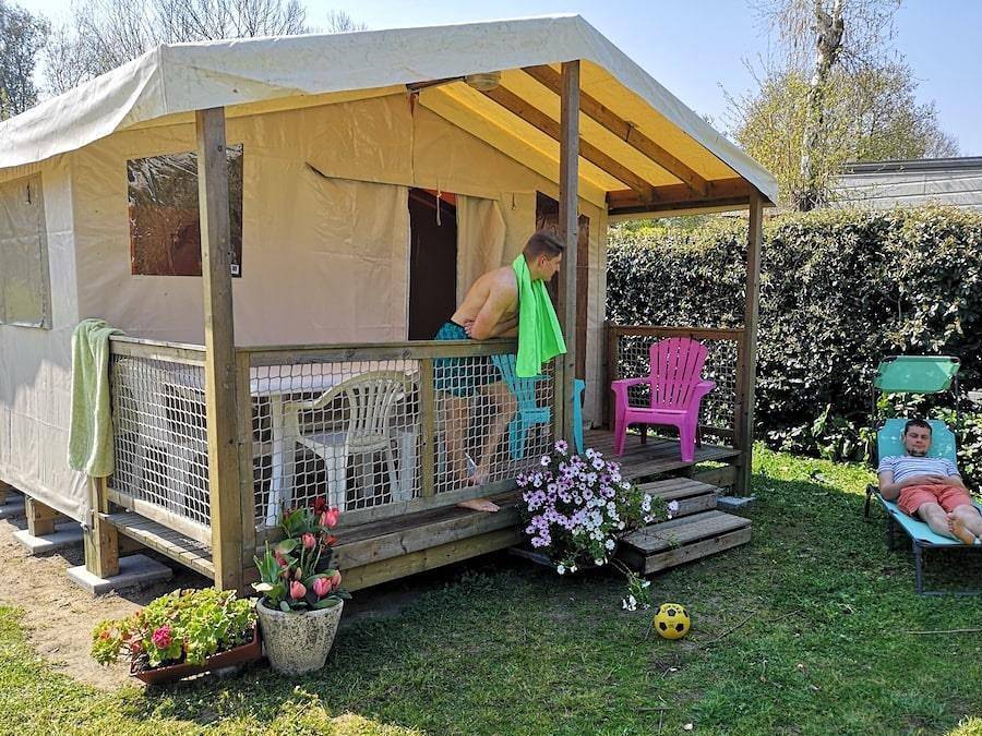 Camping Le Ragis - Albergue 4 personas - Lodge Safari "sin agua" 2 habitaciones 4 pers in Challans, Valle del Loira