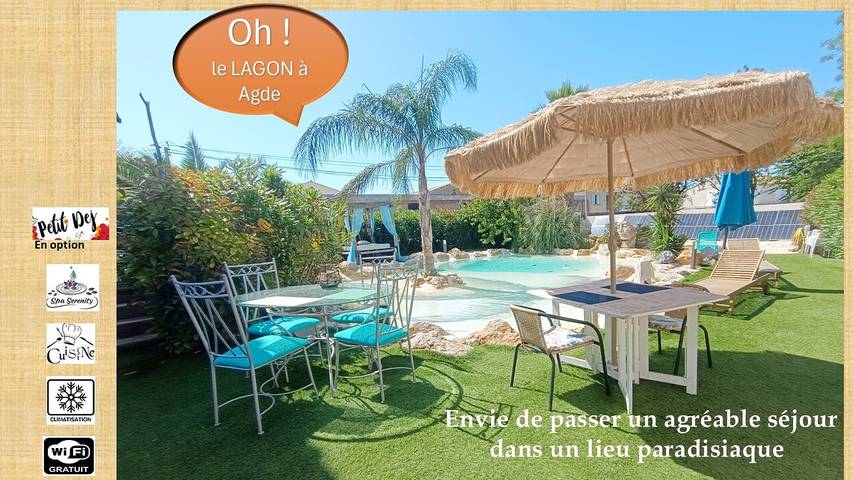 Chambre d’hôte pour 2 personnes, avec jacuzzi et piscine à Agde