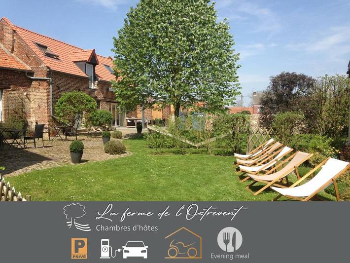 Chambre d’hôte pour 2 personnes, avec Terrasse et Jardin à Estrées