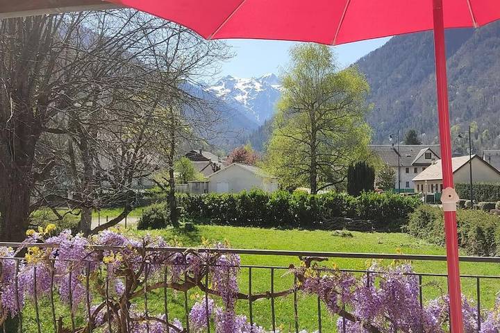 Appartement de vacances pour 4 personnes, avec terrasse ainsi que vue et jardin