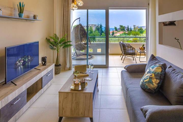 Appartement de vacances pour 4 personnes, avec Balcon et Terrasse ainsi que Jardin et Vue