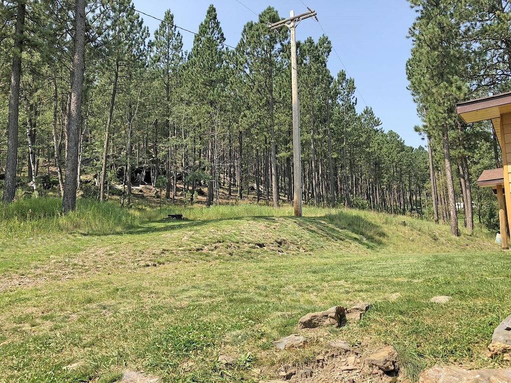 Atemberaubende Blockhaus umgeben von Bäumen in Black Hills