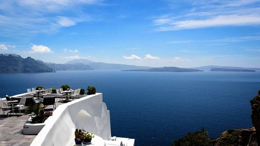 Casa de férias para 2 pessoas, com terraço e vista em Oia