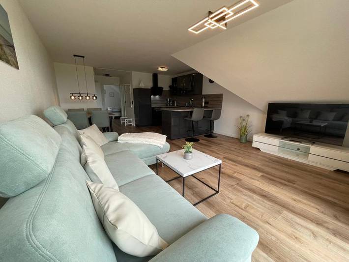 Ferienwohnung für 4 Personen, mit Balkon und Ausblick sowie Seeblick in Sagard