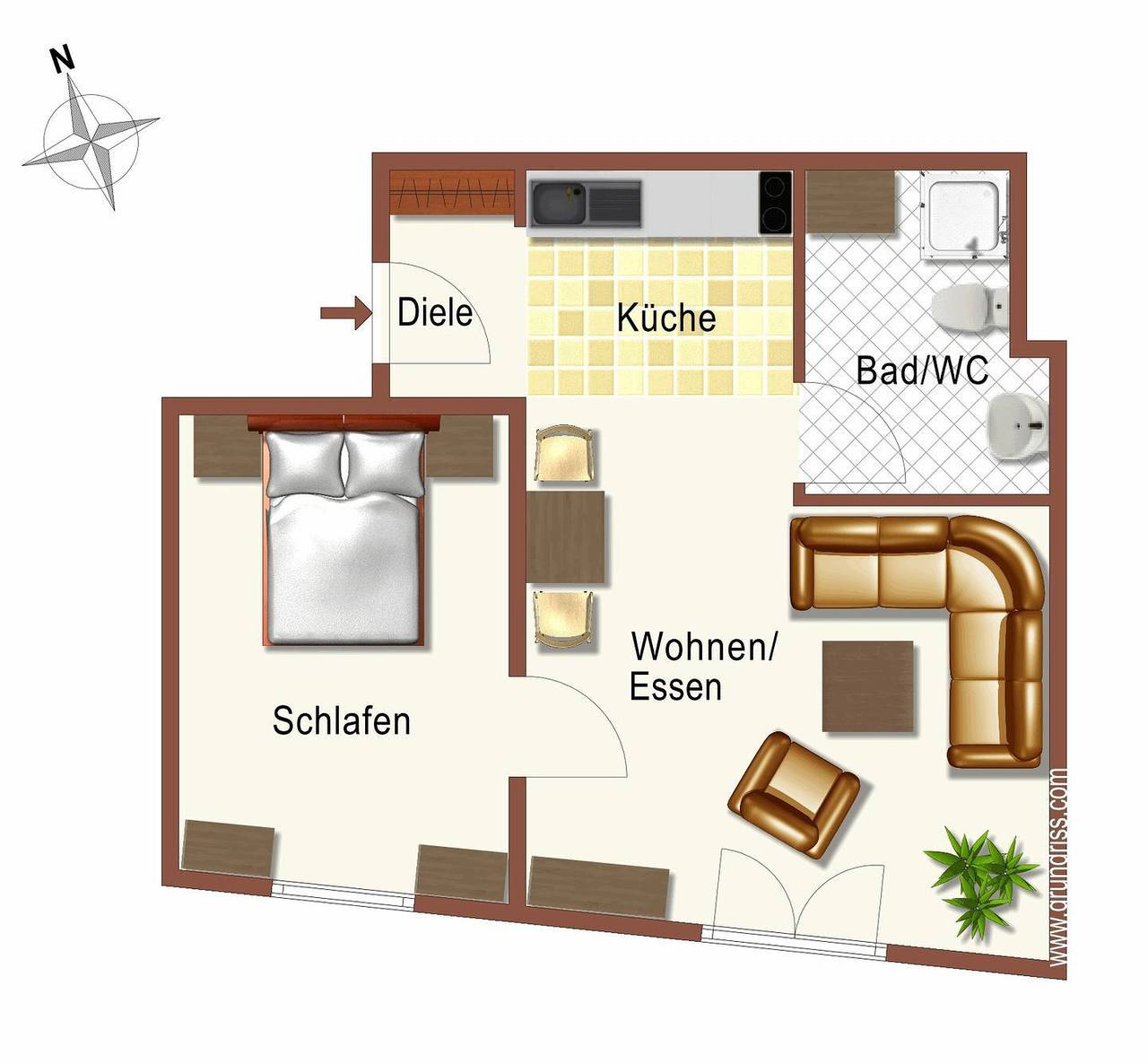 Ganze Wohnung, Haus Kühlung Fewo 8: strandnahe 2-Zimmer-Fewo mit französischem Balkon in Kühlungsborn, Mecklenburgische Ostseeküste