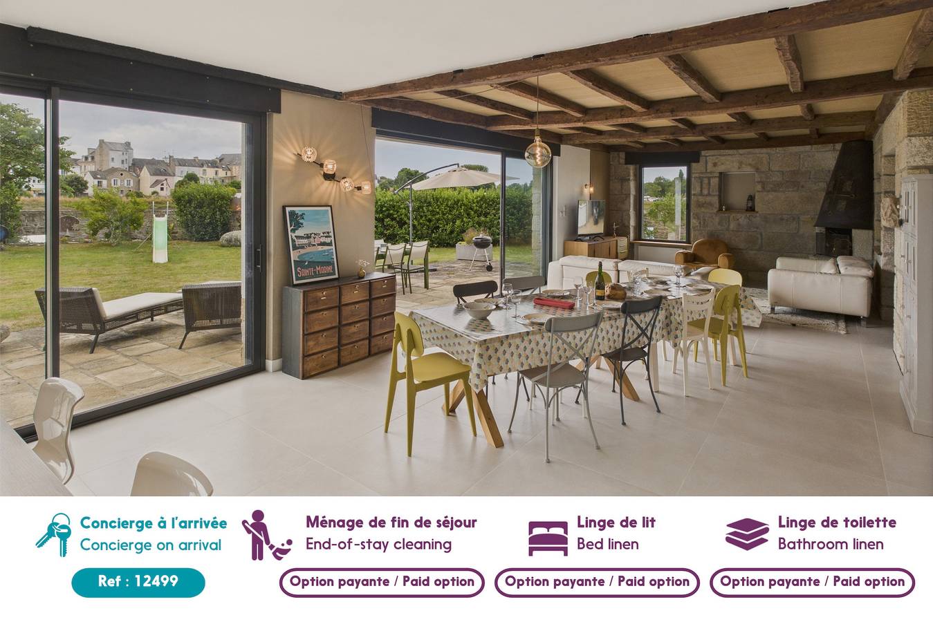 Vue rivière - grande maison et jardin pour 10 in Pont-l'Abbé, Region de Quimper
