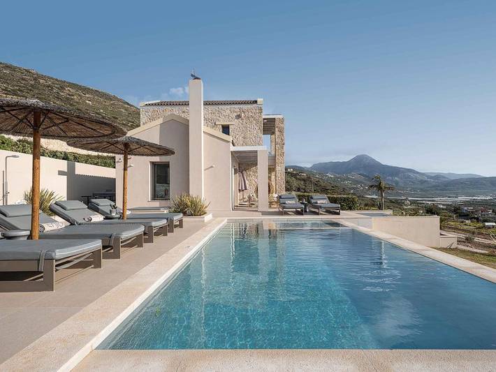 Location de vacances pour 3 personnes, avec Terrasse et Jardin ainsi que Piscine et Vue dans Falasarna - 4