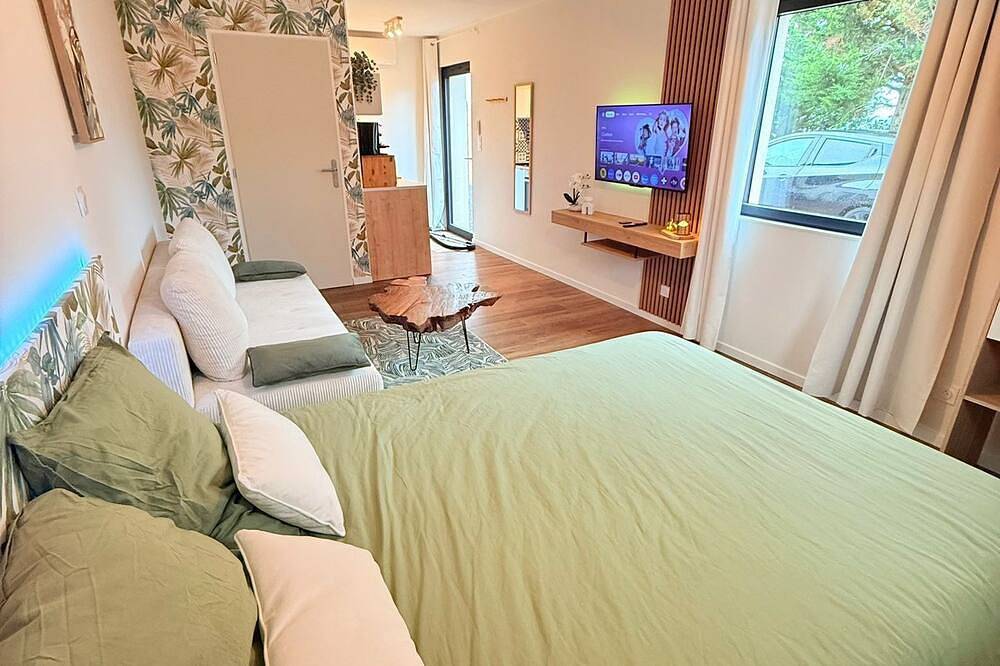 Appartement entier, Logement moderne avec spa privatif, magnifique vue, proche golf et lac in Villerest, Région de Roanne