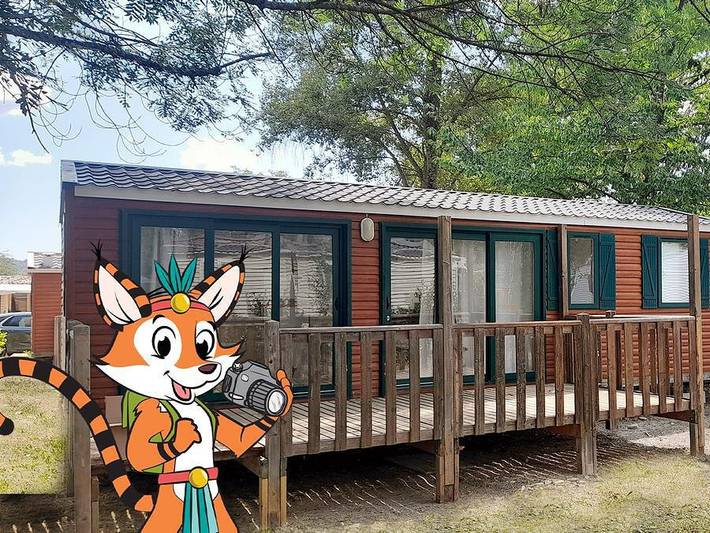 Camping Tikayan La Célestine - Mobilheim 8 personen - Texas Komfort in Alpes-de-Haute-Provence