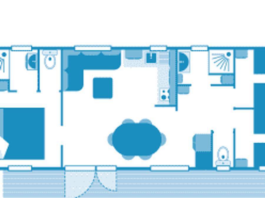 Camping Sandaya Sanguinet Plage - Mobile home 6 persons - Cottage Cocoon 6p 3bed 2bath Clim Premium in Sanguinet, Côte d’Argent