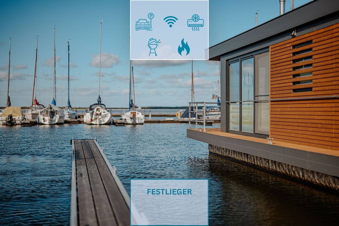 Floatinghouse Möwenschiss: Maritimes Flair mit Terrasse & Kamin auf 44 m² in Bärwalder See, Boxberg (Oberlausitz)
