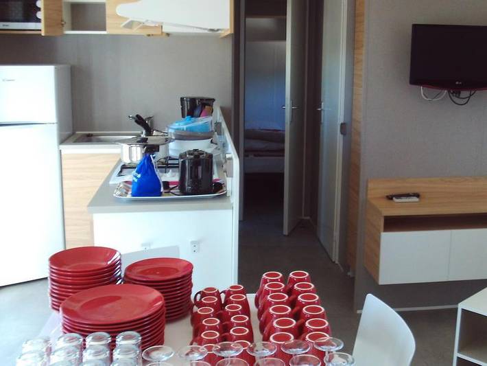 Camping Mas Llinas  - Mobilheim 6 personen - O Hara 40 m² 3 Zimmer 2 Wc / 2 Badezimmer in Le Boulou, Mittelmeerküste (Frankreich)