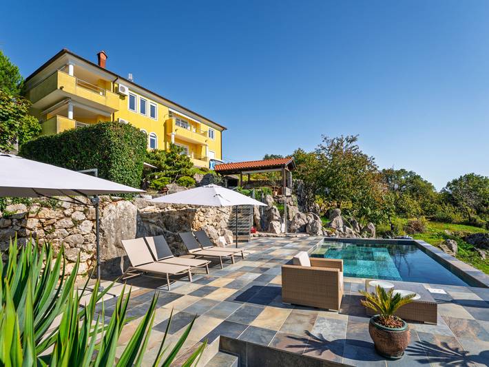 Apartament wakacyjny dla 4 osób, z taras i ogród oraz widok w Opatija Riviera