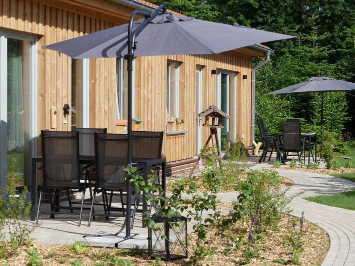 Ferienwohnung für 4 Personen, mit Terrasse und Garten sowie Ausblick