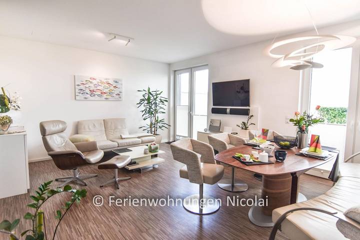 Ferienwohnung für 4 Personen, mit Balkon und Terrasse sowie Garten in Stein