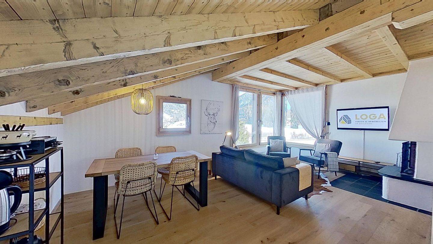 Ganze Wohnung, Ferienwohnung für 2 Personen mit Ausblick in La Punt-Chamues-ch, Oberengadin