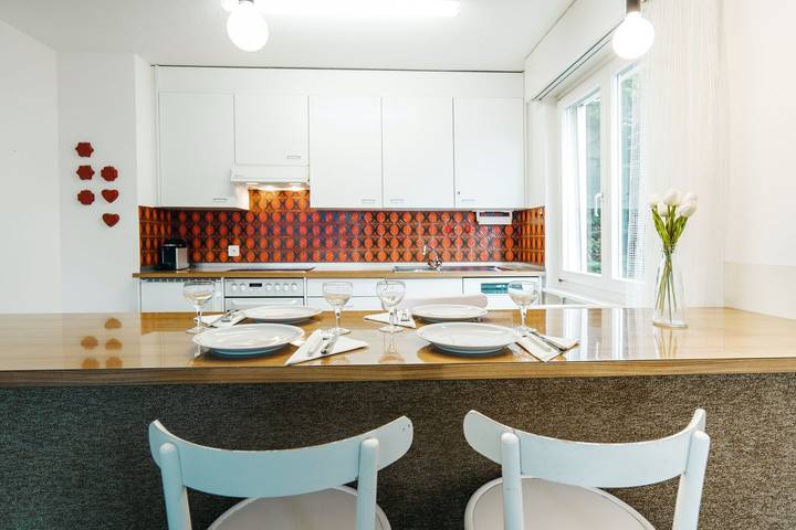 Ferienwohnung für 5 Personen, mit Balkon und Seeblick sowie Ausblick
