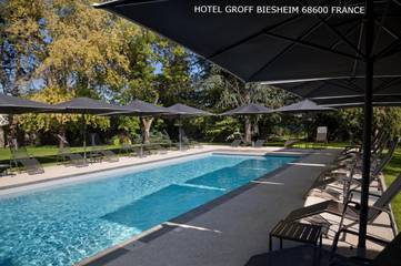 Hôtel pour 2 personnes, avec piscine et jardin, animaux acceptés à Biesheim