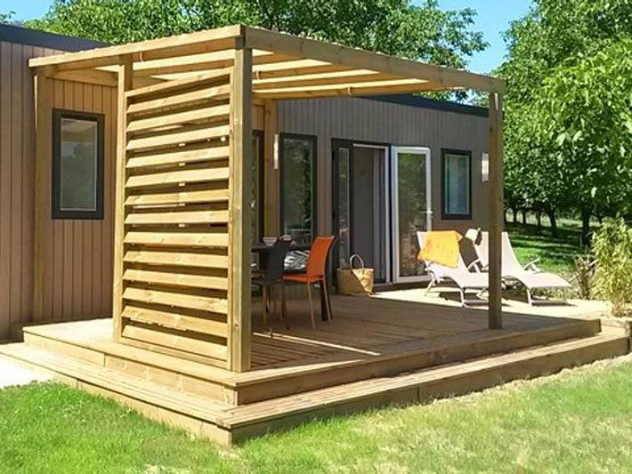 Camping Domaine de Soleil Plage - Mobilheim 6 personen - Ultimate | 3 Zi. | 6 Pers. | Einzelne Terrasse | 2 Bäder | Klimaanlage | Tv in Vitrac, Périgord Noir