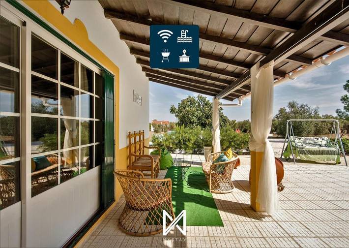Casa de férias para 6 pessoas, com jardim e jacuzzi e ainda piscina, com animais de estimação em Arraiolos