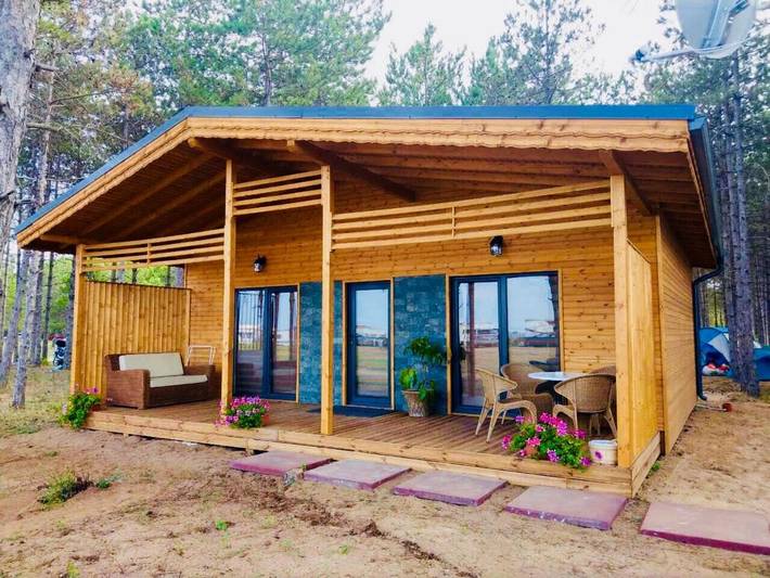 Ferienhaus für 3 Personen, mit Terrasse und Garten sowie Ausblick