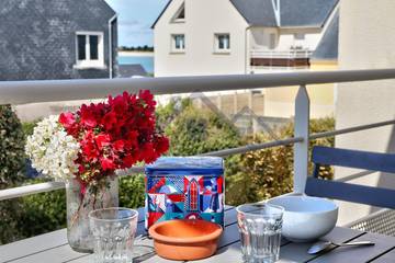 Gîte pour 2 personnes, avec balcon, animaux acceptés dans Plage de Grève Blanche (Guilvinec)