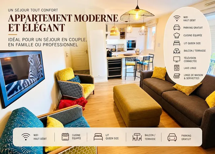 Appartement de vacances pour 4 personnes, avec terrasse ainsi que jardin et piscine - 1