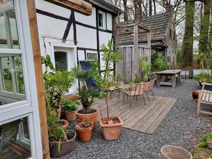 Ferienwohnung für 4 Personen, mit Balkon und Terrasse sowie Garten und Ausblick