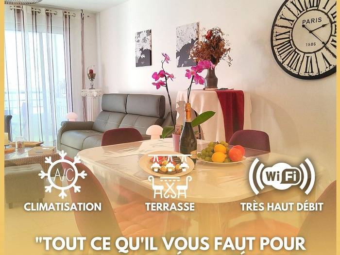 Gîte pour 4 personnes, avec balcon, adapté aux familles dans Plage du Capitole