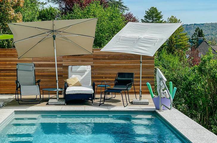 Ferienhaus für 3 Personen, mit Kinderpool und Garten in Dreiländereck