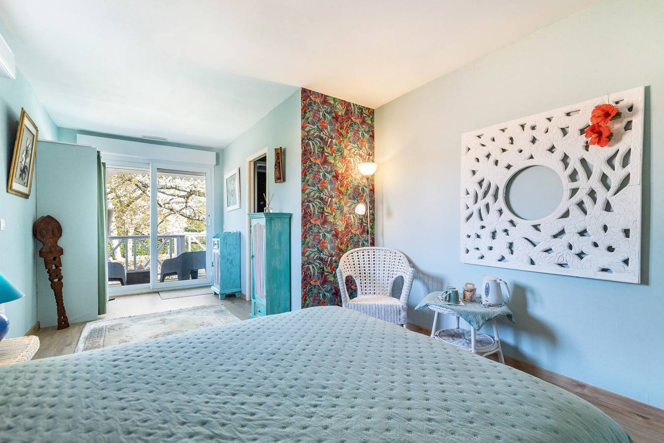 Gästezimmer „La Nomade – Tahitianisches Zimmer“ mit Gemeinschaftspool, privater Terrasse & Wlan in Andernos-les-Bains, Arcachon und Umgebung