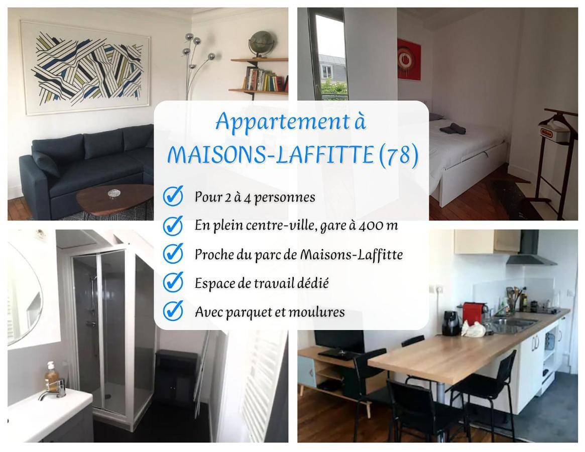 Appartement entier, T2 plein centre-ville, Gare à 5 min, Près Ermitage in Maisons-Laffitte, Yvelines