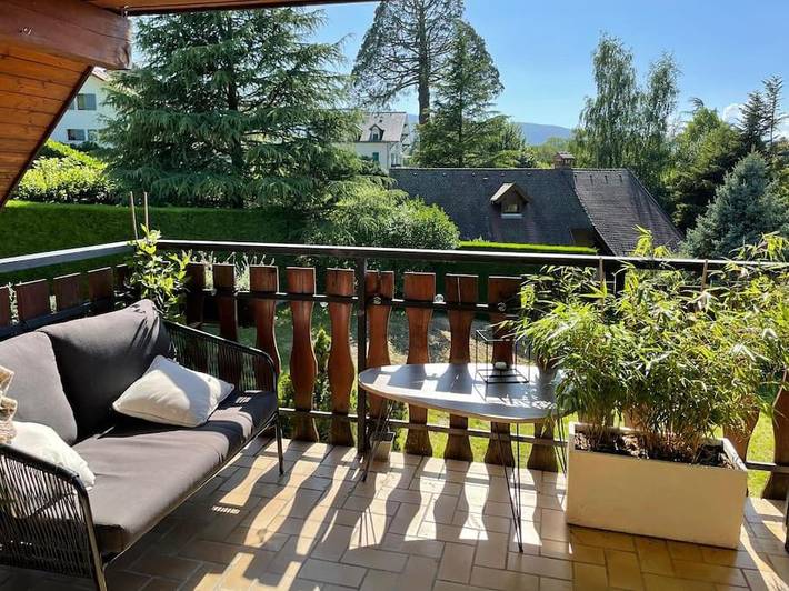 Appartement de vacances pour 2 personnes, avec terrasse ainsi que jardin et vue
