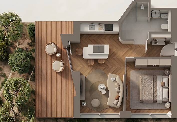 Ferienwohnung für 4 Personen, mit Balkon, mit Haustier - 1