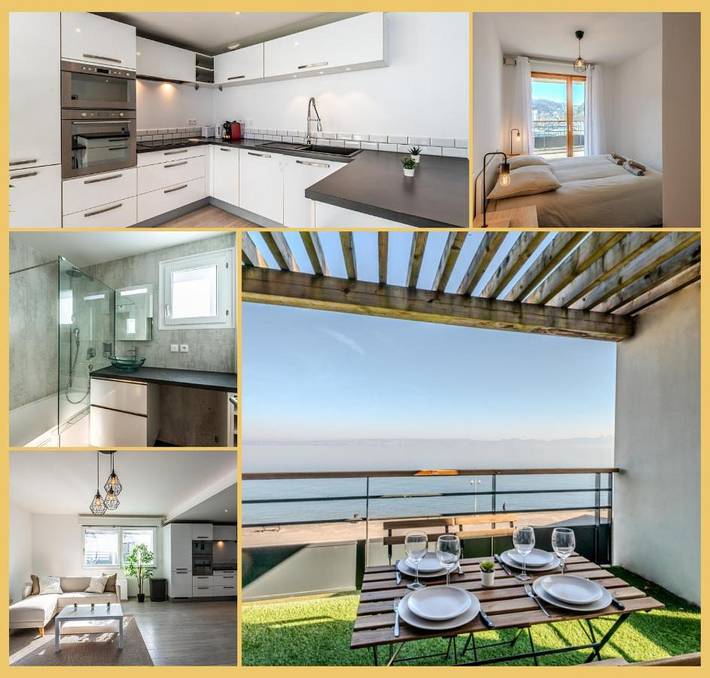 Gîte pour 4 personnes, avec vue sur le lac ainsi que vue et balcon dans Publier Amphion - 3