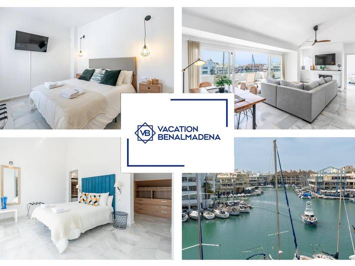Loft voor 6 personen, with uitzicht op zee and balkon as well as zwembad and kinderzwembad in Benalmádena